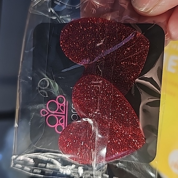 Sparkly Sweethearts Red Post Earrings Heart - Picture 4 of 5